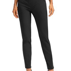 Fleece Lined Skinny Work Pants with Pockets Stretch Office Slacks